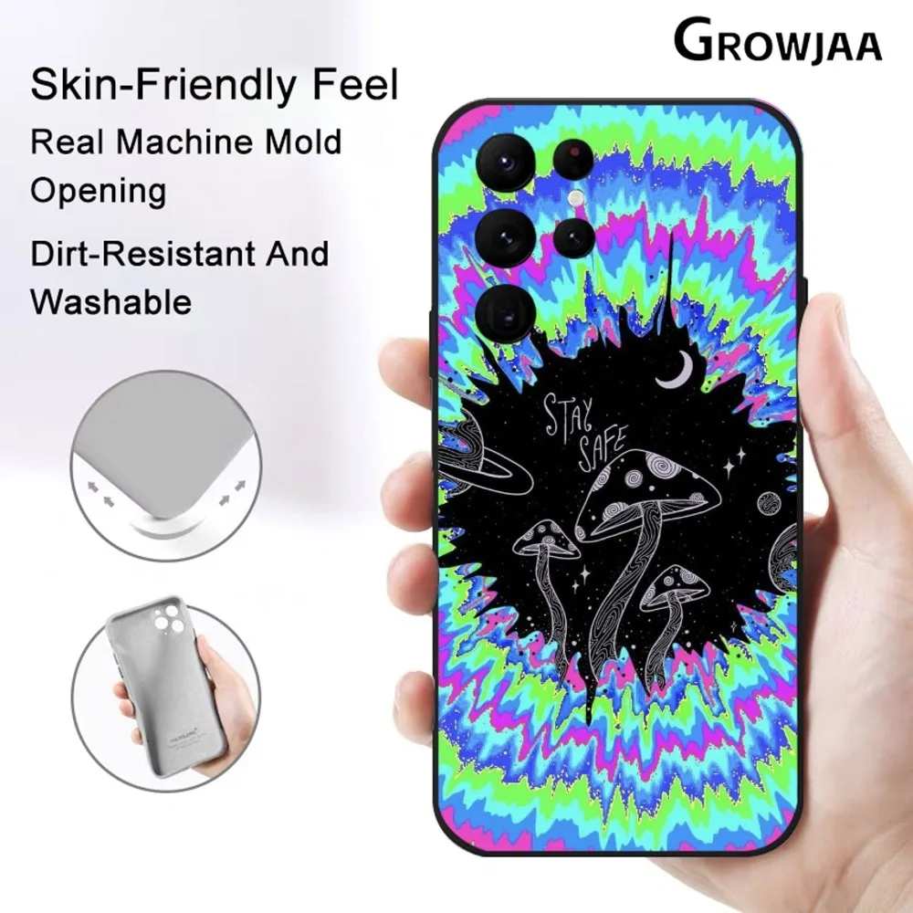 Psychedelic hippie aliens Art Phone Case For Samsung Galaxy S25 S24 S22 S23 Ultra S21 S20 Plus 5G Protective Silicone Funda