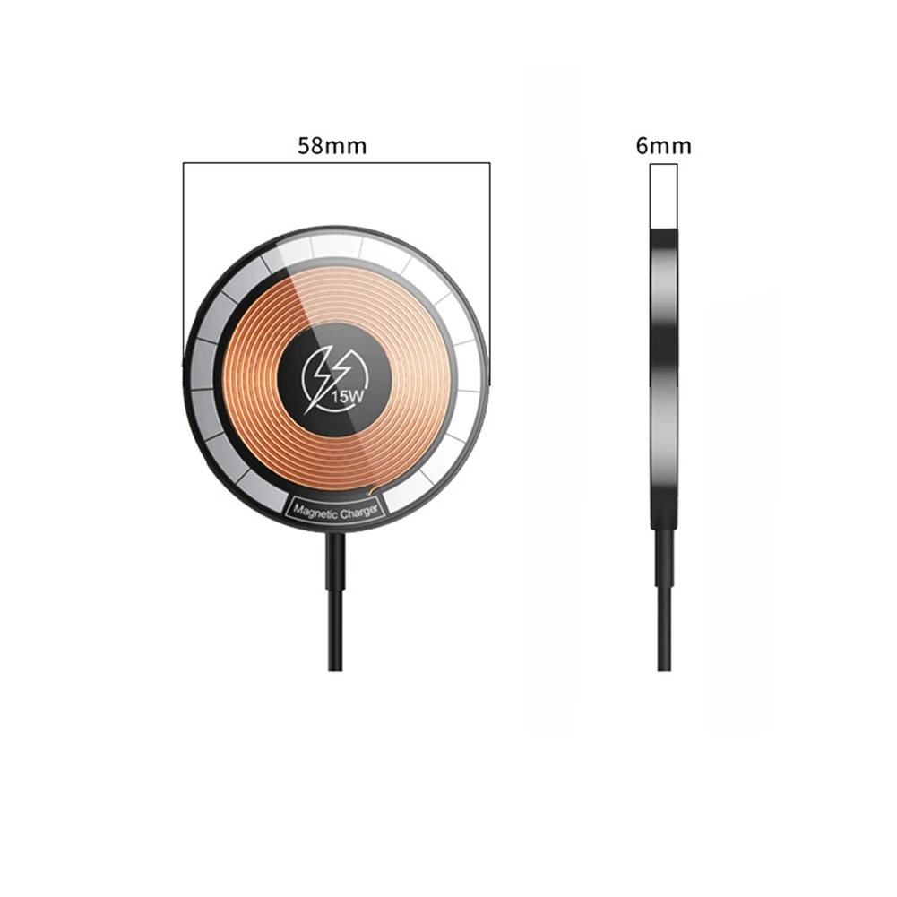 15W Magsafe Wireless Magnetic Attraction Charger Magnetic Charger For Iphone 12 13 14 15