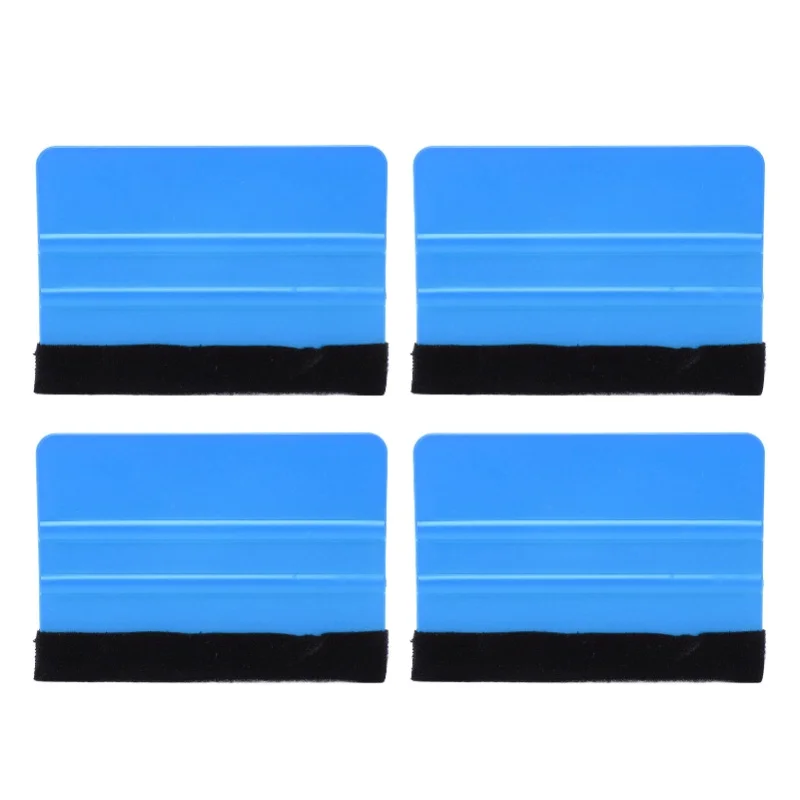 10Pcs Car Vinyl Scraper Scratch Resistant Professional Vinyl Felt Squeegee For Vinyl Film Packaging Electronic Repair Blue