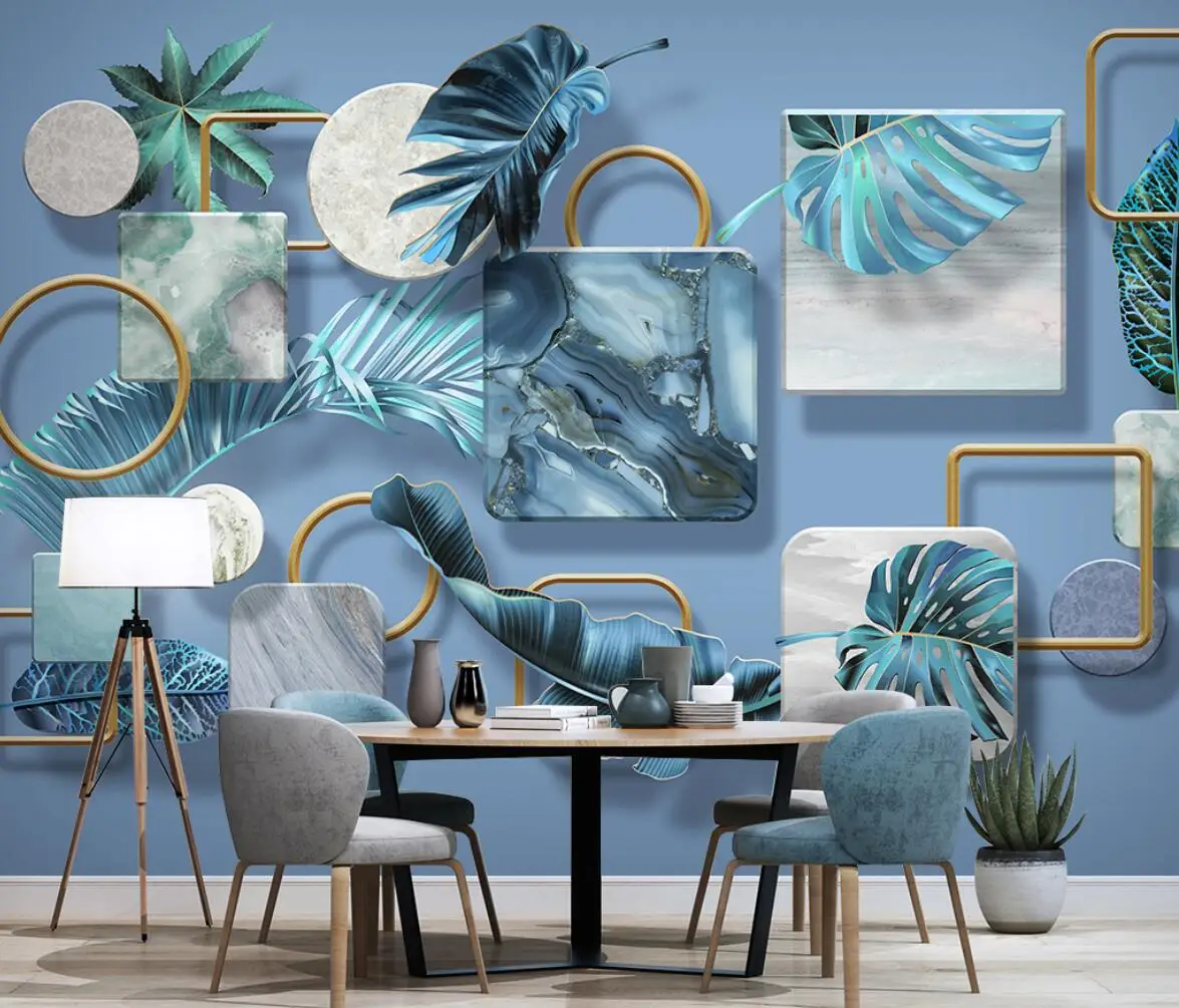 

beibehang Custom Nordic tropical plant leaves European Photo Wallpaper Mural wallpapers Living Room TV Background Wall Painting