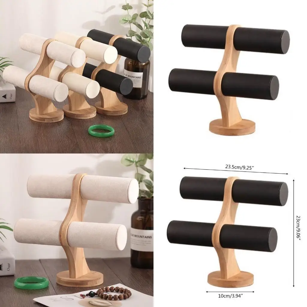 

J78F Универсальный деревянный держатель для ювелирных изделий, элегантная подставка для хранения браслетов и повязок для волос,