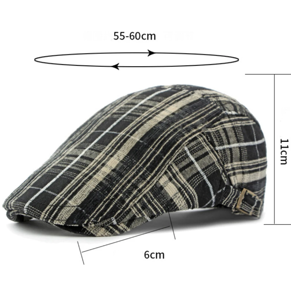 HT4316 Berets Warm Autumn Winter Beret Caps for Men Women Artist Painter Striped Beret Hat Male Female Adjustable Ivy Flat Cap
