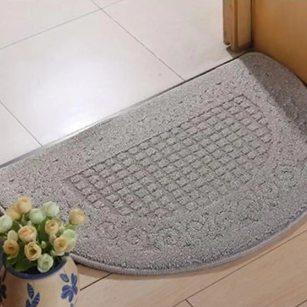 Bathroom Doormat Anti-slip Semi-circle Doormat for Indoor Entryways Absorbs Moisture Dirt Wear-resistant Carpet for Room Kitchen