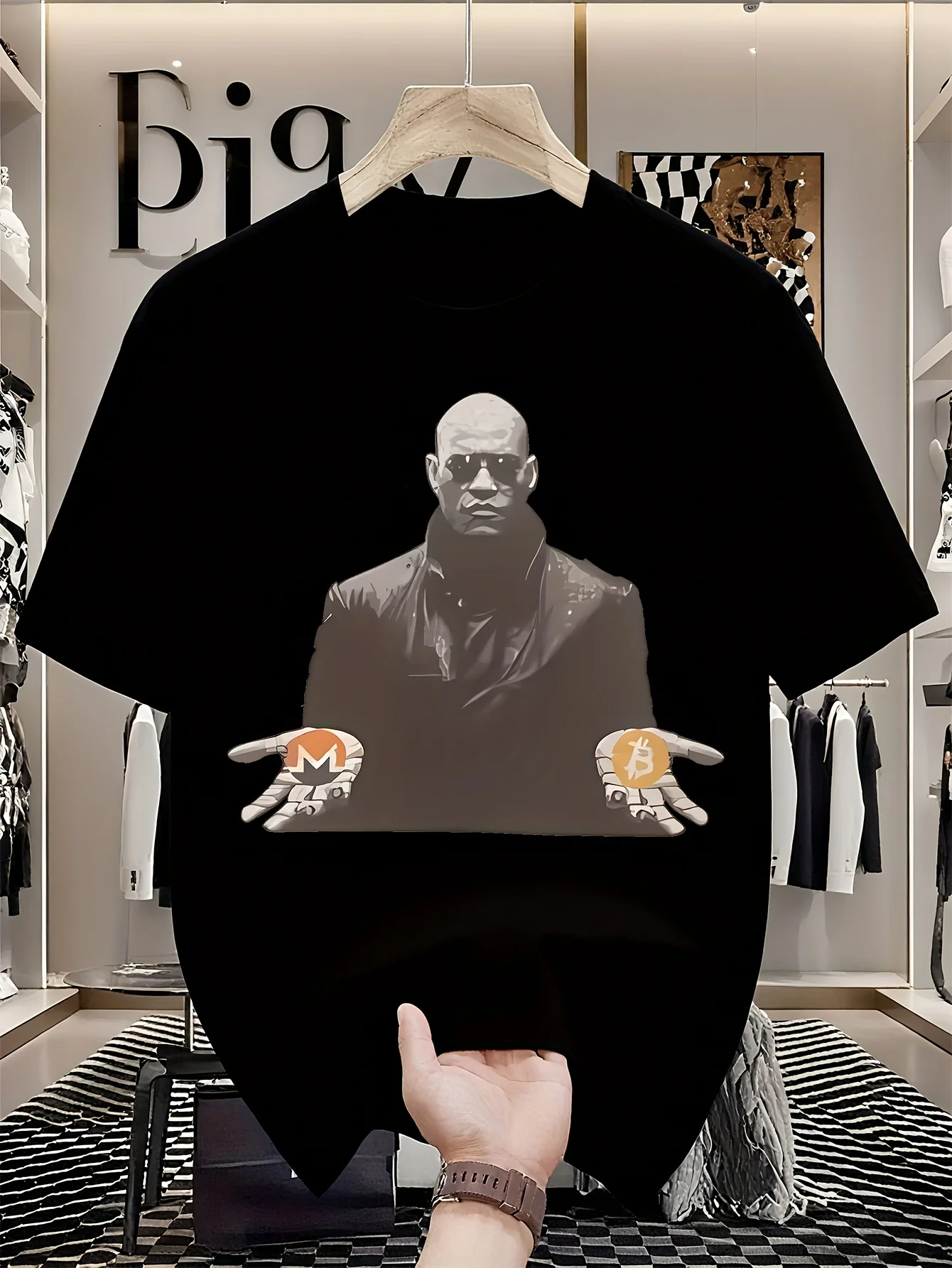 Crypto, Morpheus, BTC, XMR, Bitcoin, Monero, 100% чистый хлопок, моющийся и прочный, с короткими рукавами, легко парется с другими нарядами.