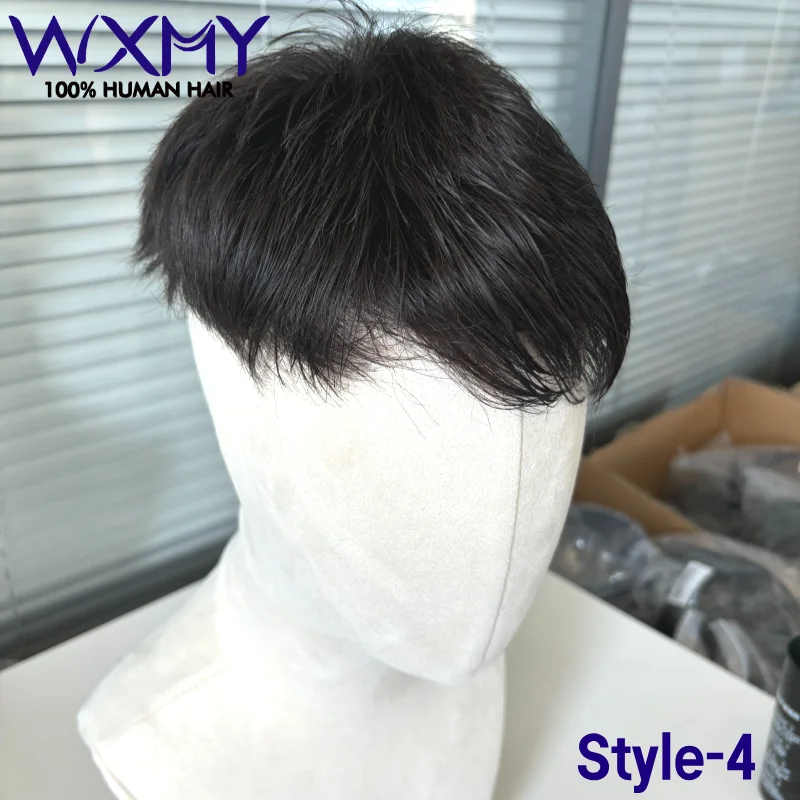 تصميم قص الشعر 0.08 مللي متر كامل الجلد BaseToupee الرجال الشعر عقدة مزدوجة قوية الذكور الشعر الاصطناعية 100% أنظمة الشعر البشري الرجال الباروكات