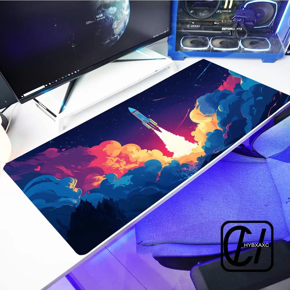 Anime Space Shuttle XL Mouse Pad Anti-slip Rubber Gaming Keyboard Desk Mats Office Computer Accessories HYBXXC