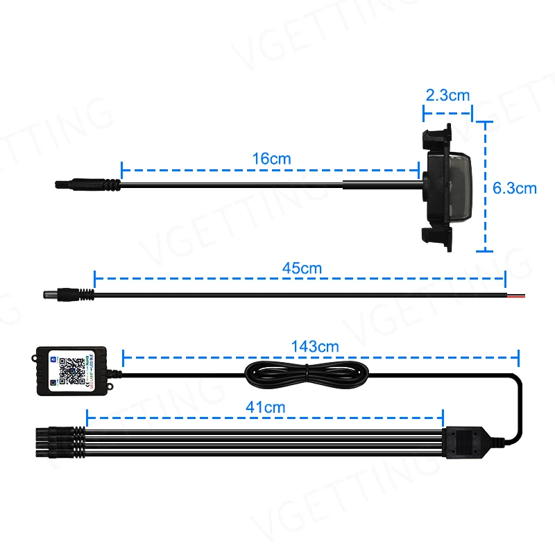 Car Eagle Eye LED Grill Light Universal Daytime Running RGB APP Control Grille Lighting Central Grid Off Road Warning Punch Free