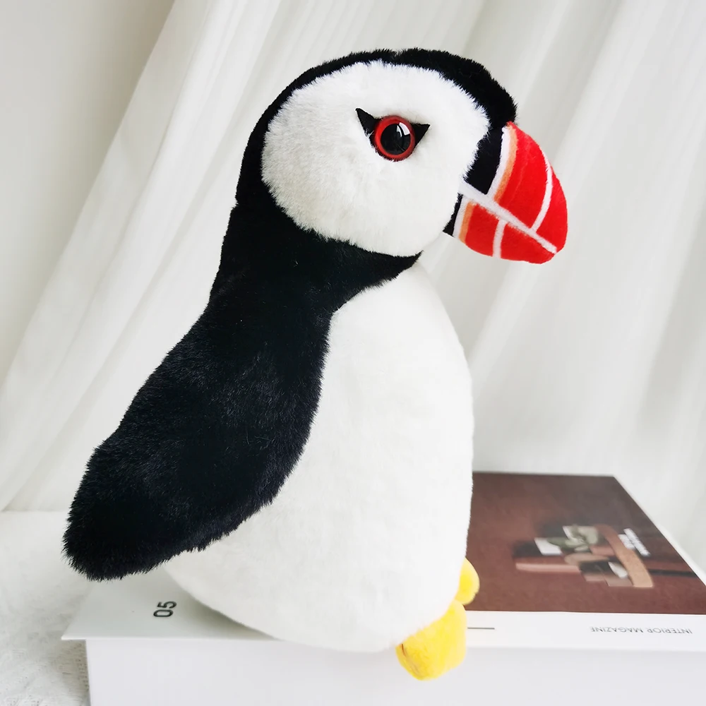 Adorable Nordic Style Puffin Plush Toys Keychain Stuffed Soft Puffin Fluffy Dolls Xmas Gift for Kids Girls Room Decoration