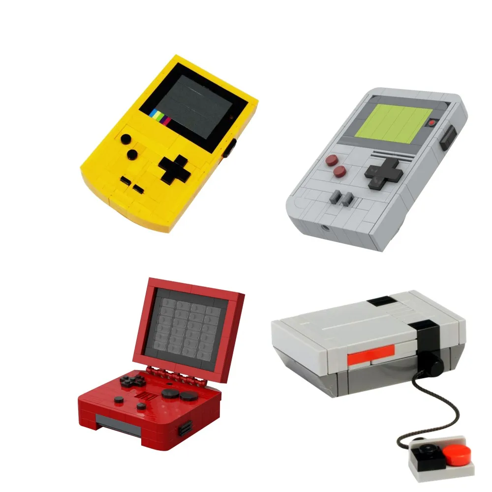 Gobricks  MOC Game Boy Advance Yellow SP Building Blocks Games Console DIY Bricks Entertainment System Model Kids Adult Toy Gift