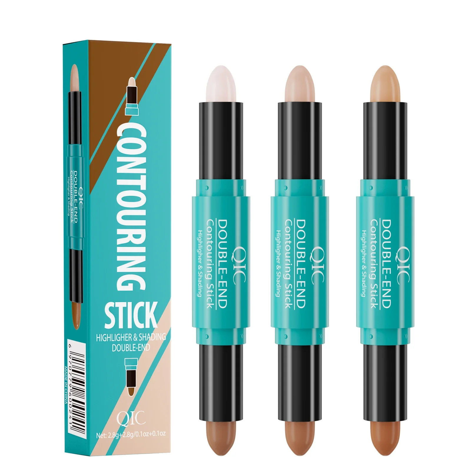 Bronzer Contour Stick Concealer Highlighter Shadow Stick Wasserdicht Doppelköpfige Konturierung Erhellen Gesicht Körper Make-up Schönheit