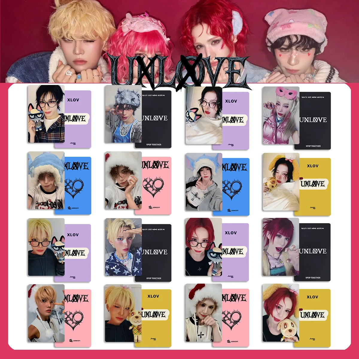 

Набор из 4 фотокарточек XLOV (альбом UXLXVE), персональные карточки участников, яркие пленочные карточки, коллекция для фанатов Wumuti Rui Hyun Haru