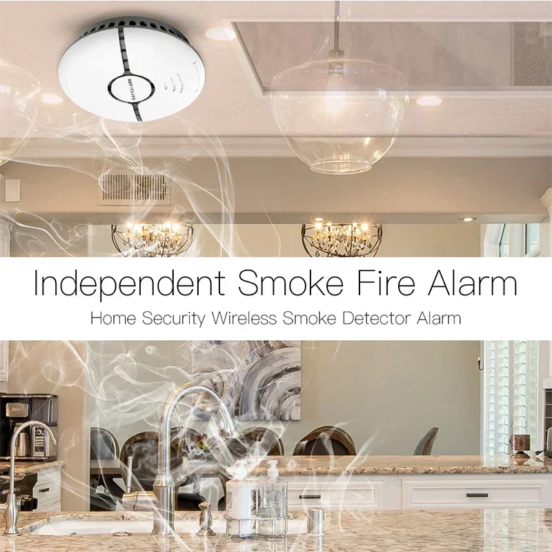 WiFi Smart Smoke Fire Alarm Sensor Detector Home Security System Battery-power Alarm Wireless Smart Life Tuya App Remote Control