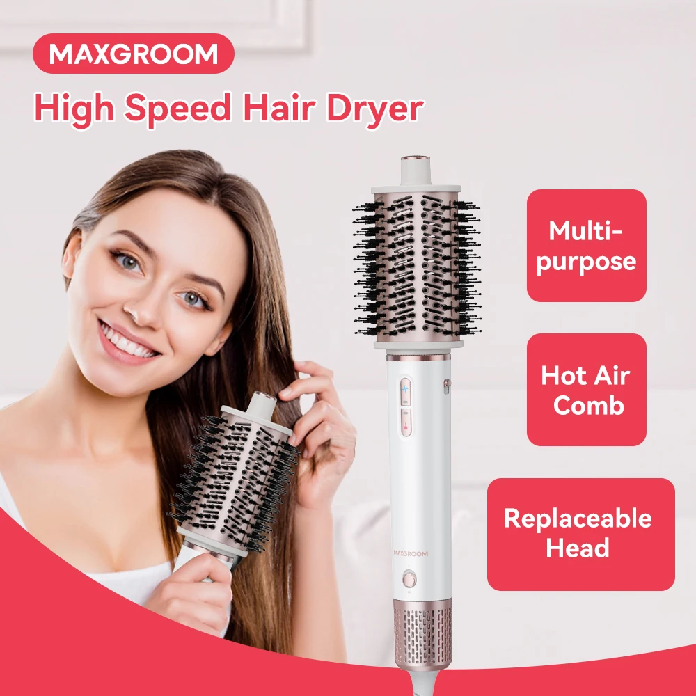 MAXGROOM High-Speed Hair Dryer Brush 110000 RPM Fast Dry Hair Care Styling Blow Dryer Brush Negative Ion HairDryer Multi Styler