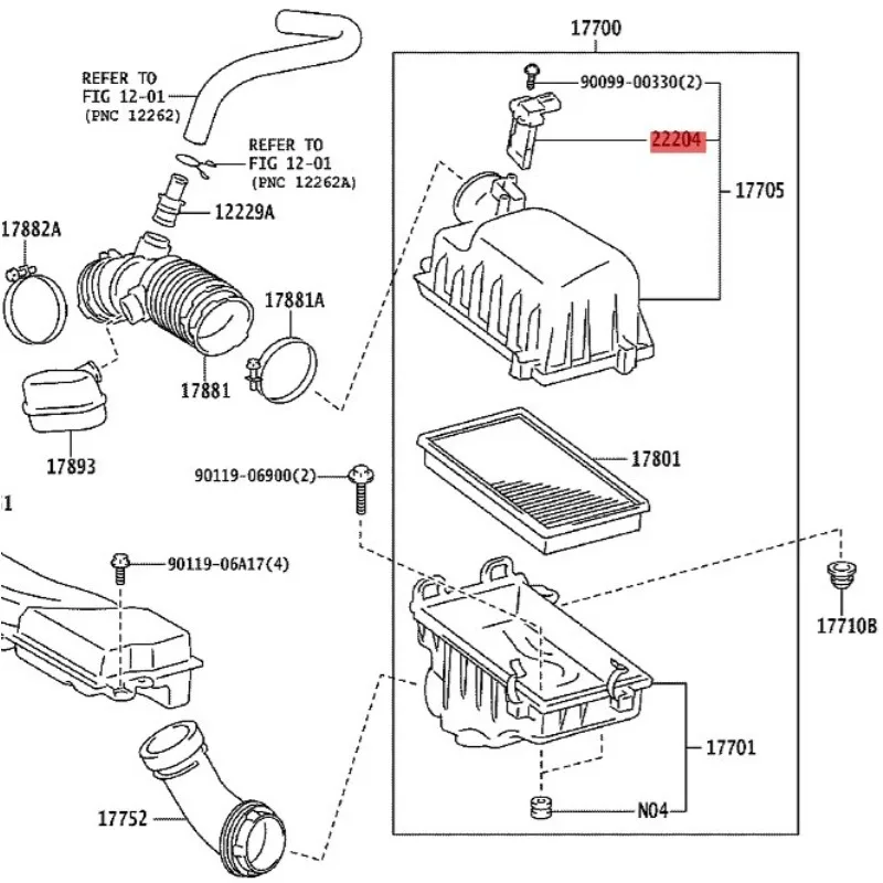 22204-75030 AFH70M-37 2220475030 AFH70M37 Original MAF Mass Air Flow Sensor For Toyota Hiace Land Cruiser Tacoma