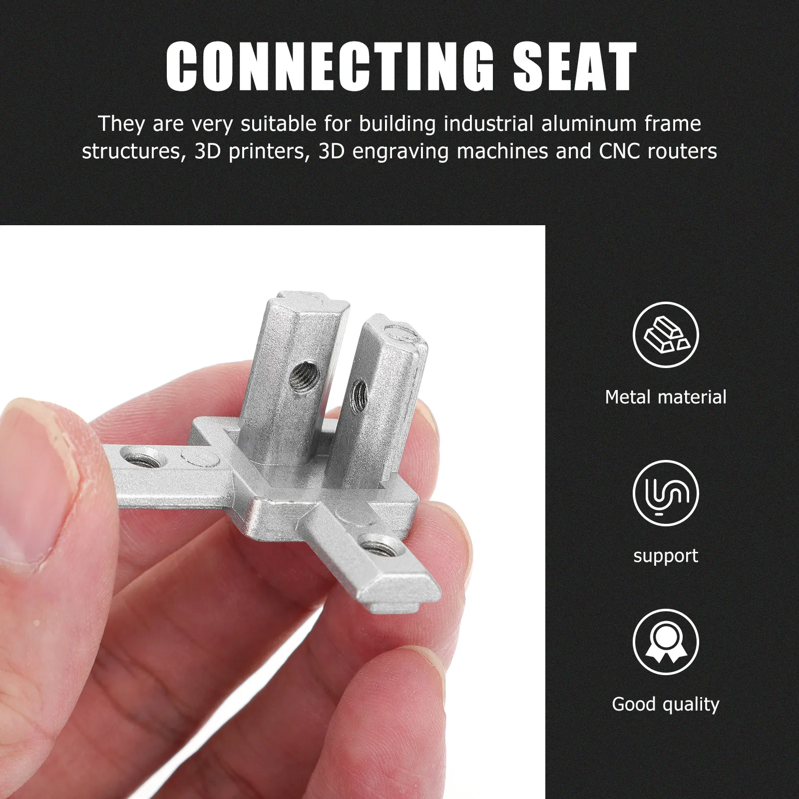 

10Sets 3-Way Corner Connector Kit High Hardness Zinc Alloy for T Slot 2020 European Standard Frame Cnc Router 3D Printer