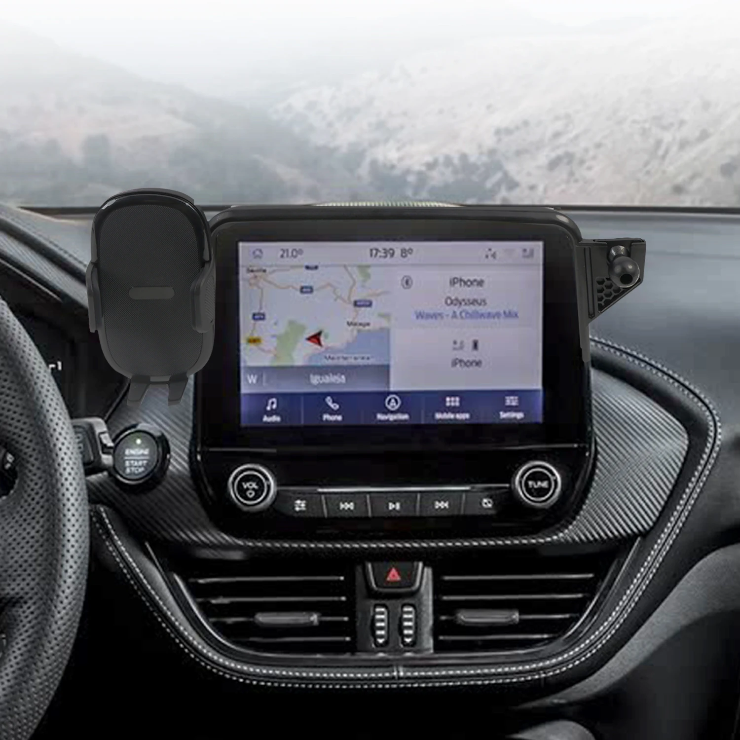 

Автомобильный держатель телефона для Ford Puma 2019 2020 2021 2022 2023, фиксированный навигационный кронштейн для экрана с ящиком для хранения, аксессуары для интерьера