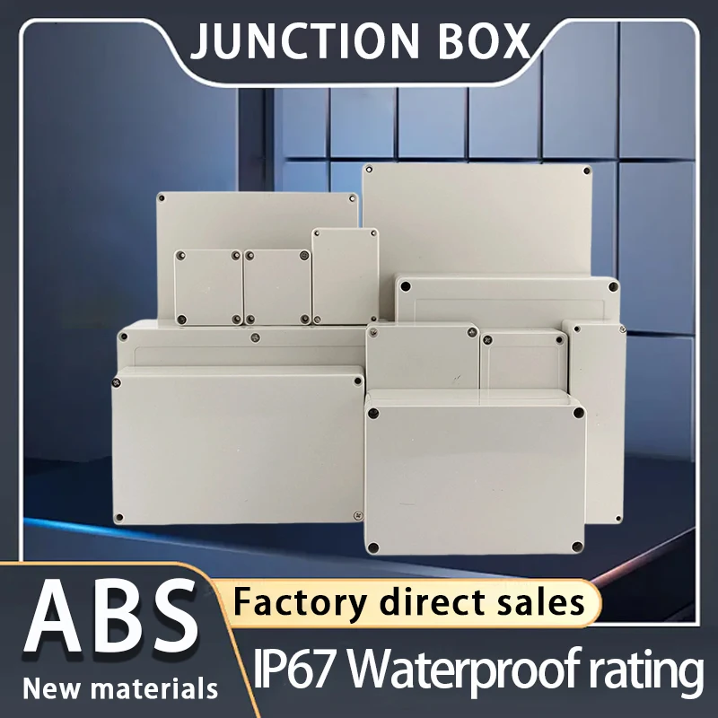 IP67 plastic ABS junction box, outdoor waterproof electrical junction box, screw cable customized waterproof junction box