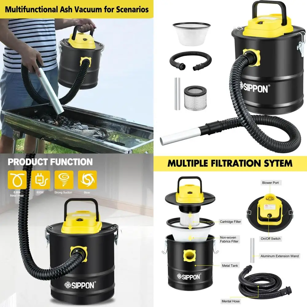 

Мощный пылесос 800 Вт с объемом контейнера 2,6 галлона для уборки пепла и ухода за пеллетными печами