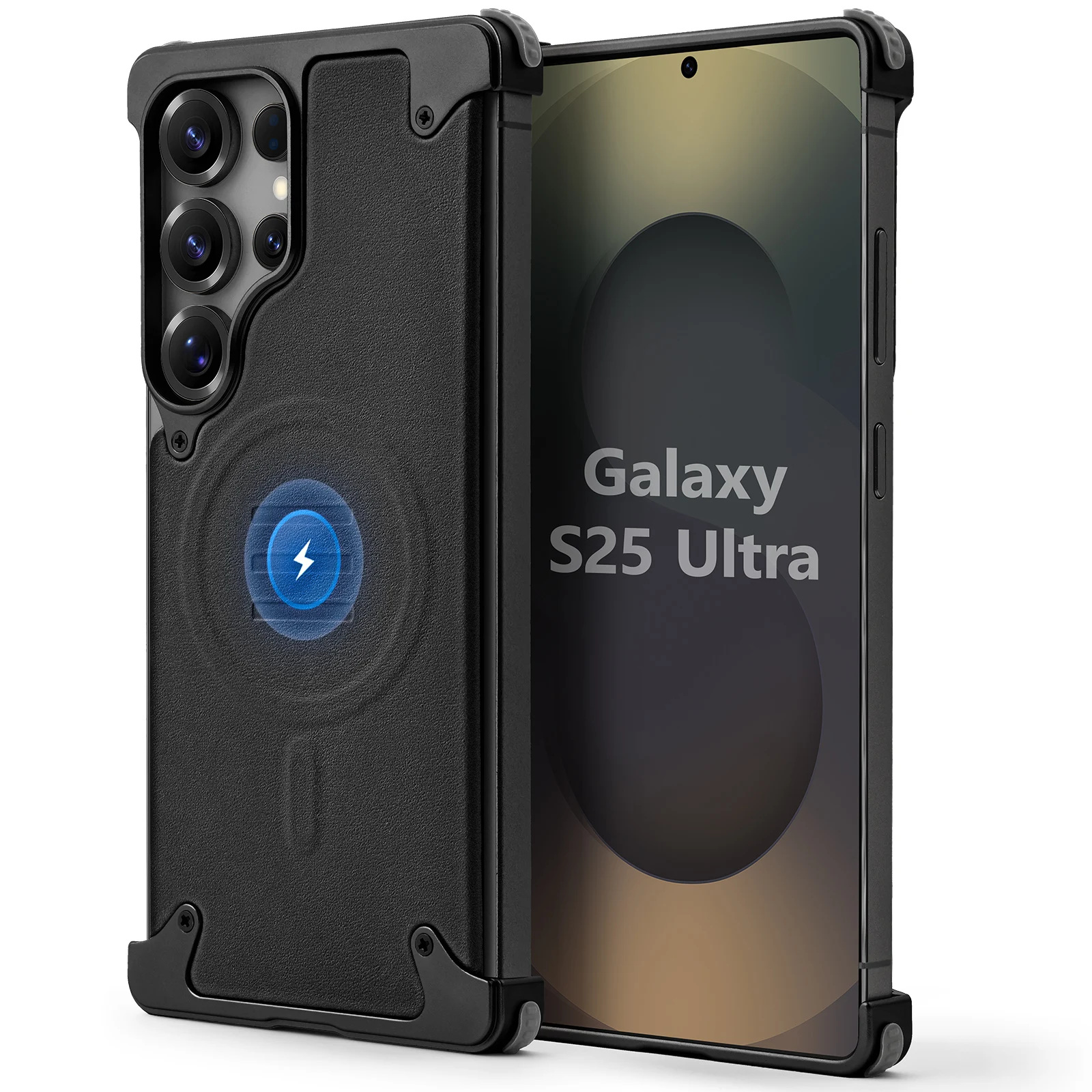 

Oatsbasf Slim Thin Leather Case for Samsung Galaxy S25 Ultra Magnetic Phone Case for Wireless Charging Drop-Protection Bumper