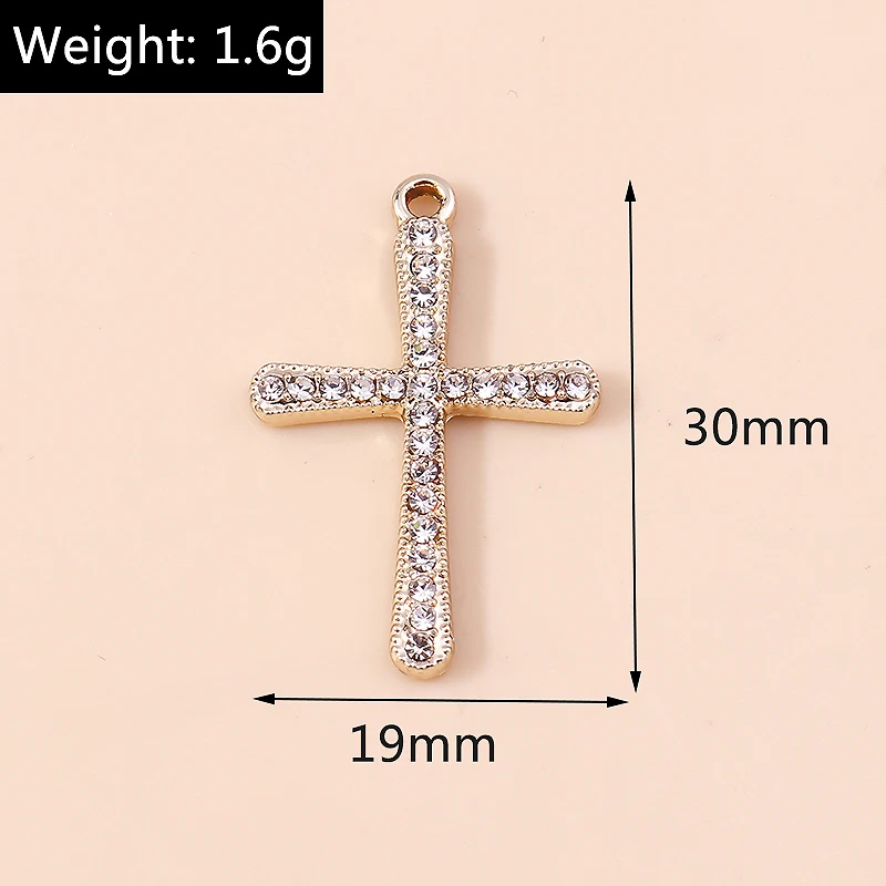 Leslie 10 Stück Luxus Gold Silber Farbe Kreuz Charms für Schmuck handgemachte Kreuze Anhänger Halskette Schlüsselanhänger Diy Schmuck Erkenntnisse – Detail 12
