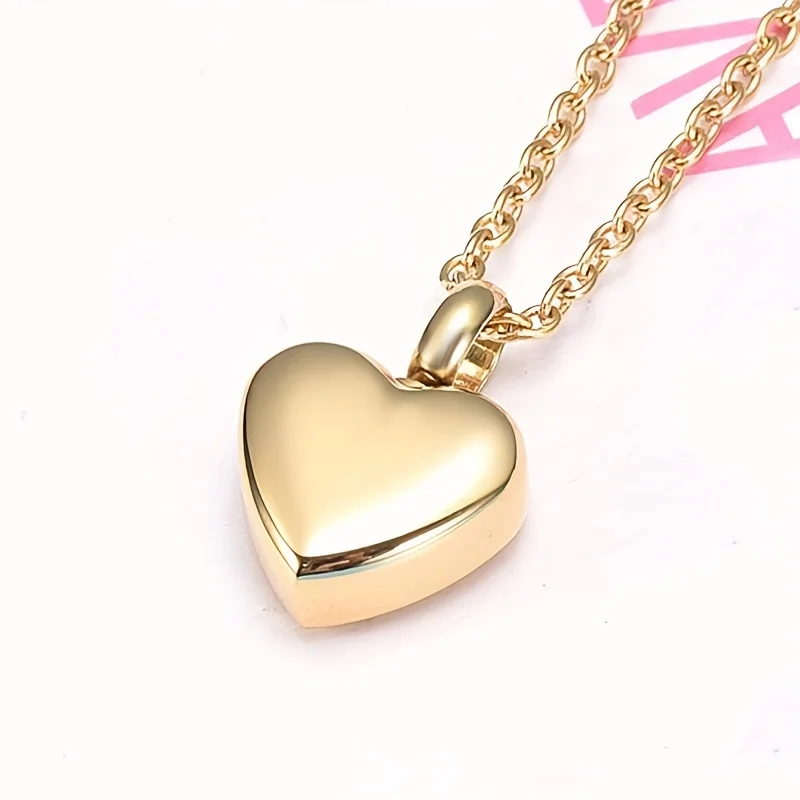 Stainless Steel Small Heart Locket Cremation Heart Charms Memorial Ashes Urn Necklace Jewelry Keepsake Colorful Heart Urn Gift