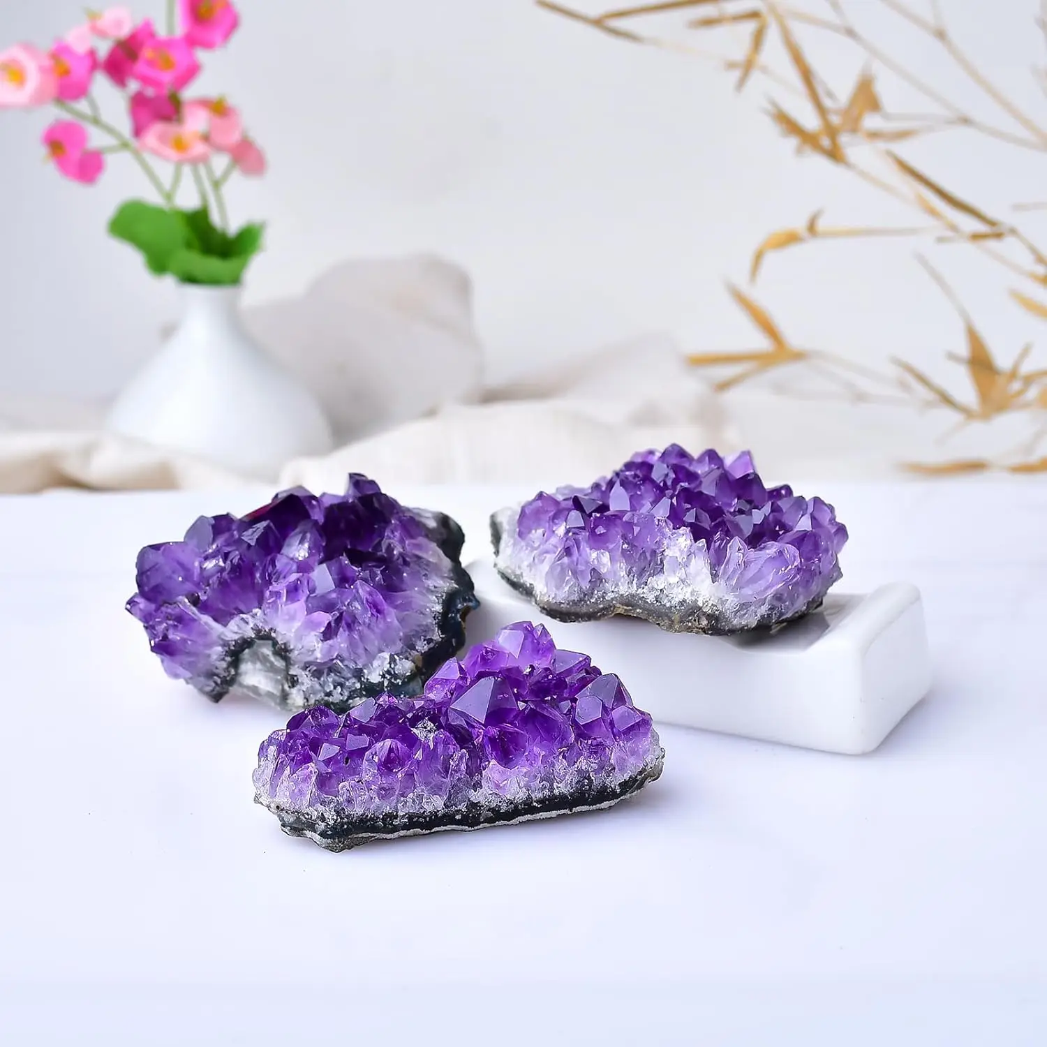 30-70g Natural Amethyst Geode Cave Healing Crystal Stones Rock Cluster Druzy Witchcraft Raw Amethyst Gemstone Specimen view 6