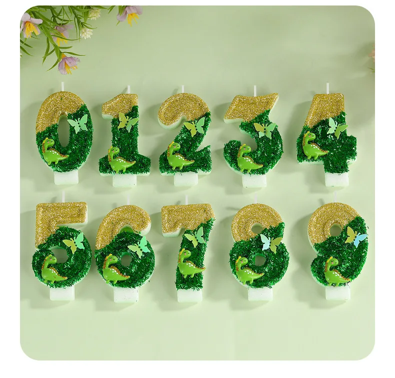0-9 Number Birthday Candles butterfly Dinosaur Birthday Cake Digital Party Anniversary Candle Decoration