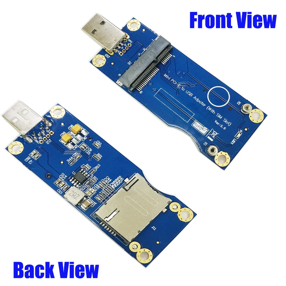 Industrial grade Mini PCI-E to USB Adapter With SIM card Slot for WWAN/LTE Module converts 3G/4G wireless Mini-Card to USB port