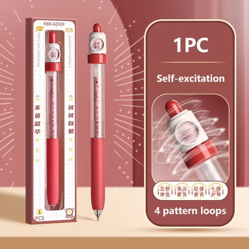 Portable Black Ink Ballpoint Pen Quick Drying Stress Relief Gel Pen Rotation Decompression Neutral Pen Students Gift