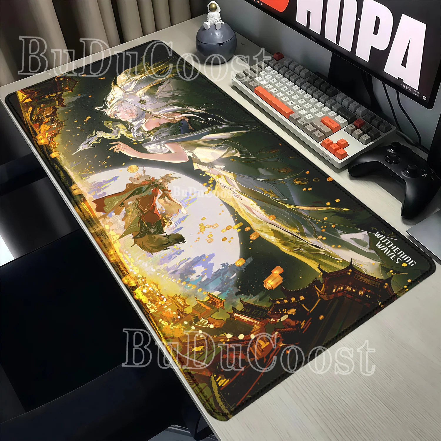 Mousepad Hsin WuWa Wuthering Waves Non-Slip Mouse Pad PC Gaming Overlock Larger Keyboard Office Accessories HD Printing Desk Mat