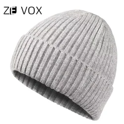 Men's Winter Hat 2023 Male Skullies Beanie Wool Single Layer Warm Black Knitted Hat for Women Thickened Ear Protection Windproof