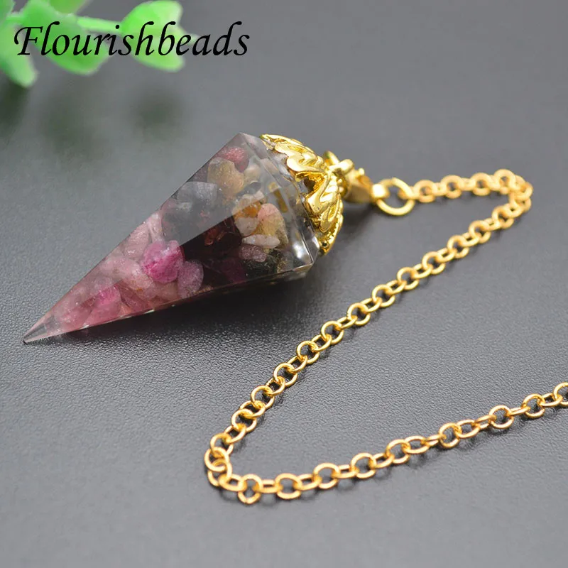 7 Chakra Healing Crystals Divination Dowsing Rose Quartz for Natural Stone Pendulums Antique Luck Pendant Pendulo 2pcs/lot