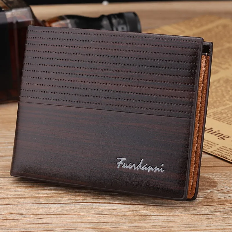 

Vintage Men's Leather Wallet Business Men's Short Wallet Slim Male Purses Money Credit Card Holders Luxury Fashion Pure Wallet