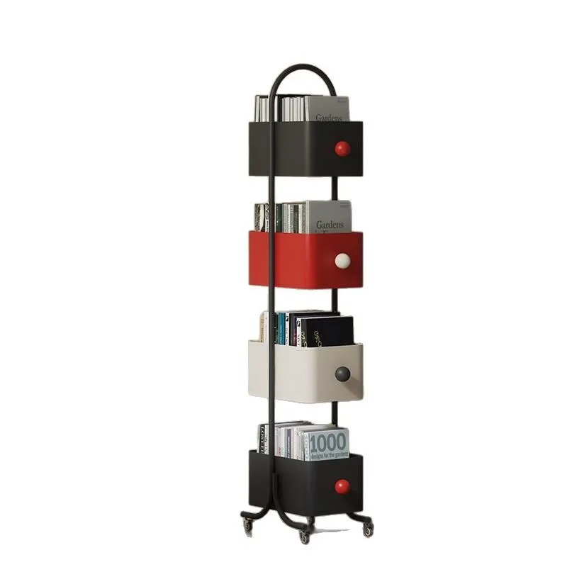 

Household floor-to-ceiling multi-layer bookshelf Living room wrought iron shelf Corner locker Storage display cabinet Invisible
