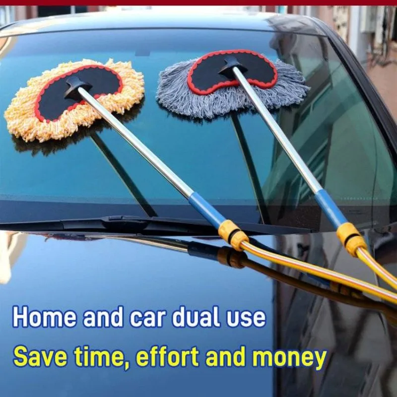 Car Cleaning Brush Telescopic Long Handle Cleaning Care Details Adjustable Super Absorbent Car Washing Mop Window Wash Tool 15M