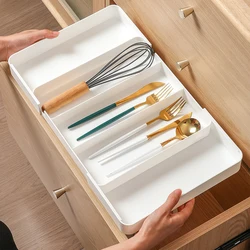 Japanese Drawer Divider Storage Box Retractable Kitchen Cutlery Divider Box Multifunctional Stationery Clutter Organizer Box