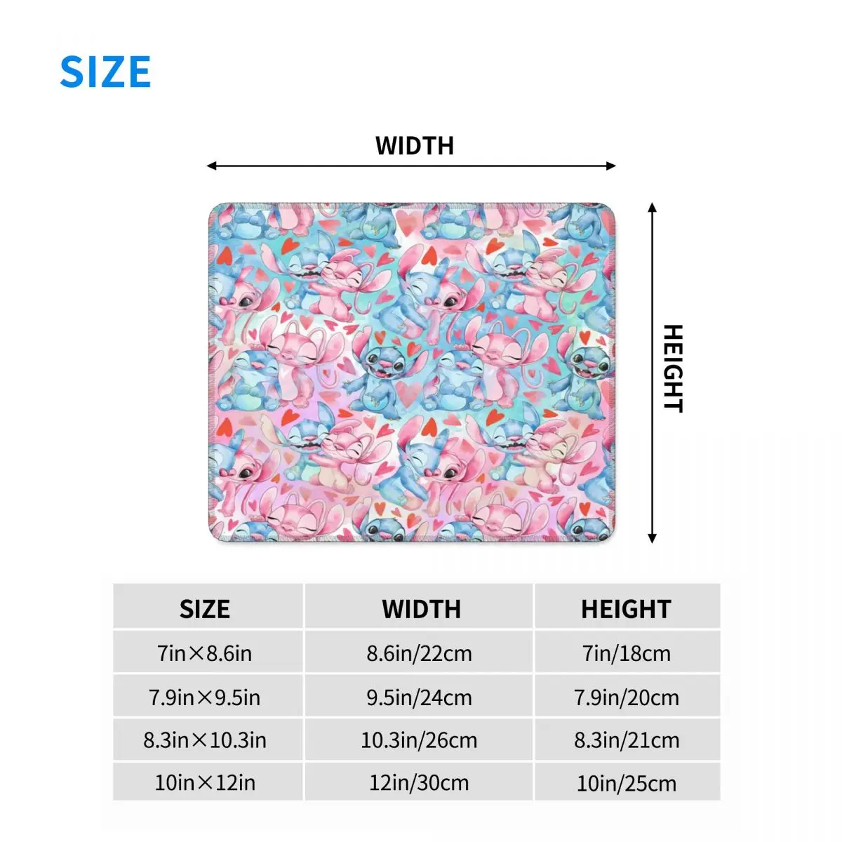 Custom Gamer Mouse Pad Non-Slip Rubber Base Stitch Cartoon Pattern Mousepad Office Desk Mat