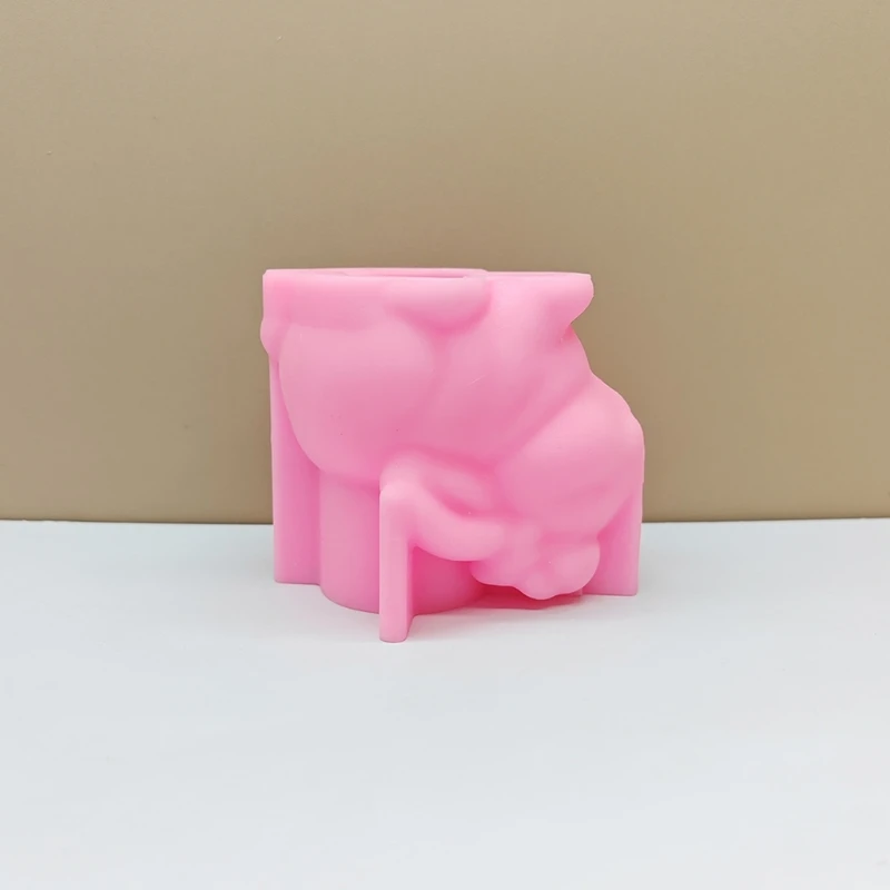 Silicone Mold Flower Pots Mould Pen Holder Cement Ornament Animal Planter Molds