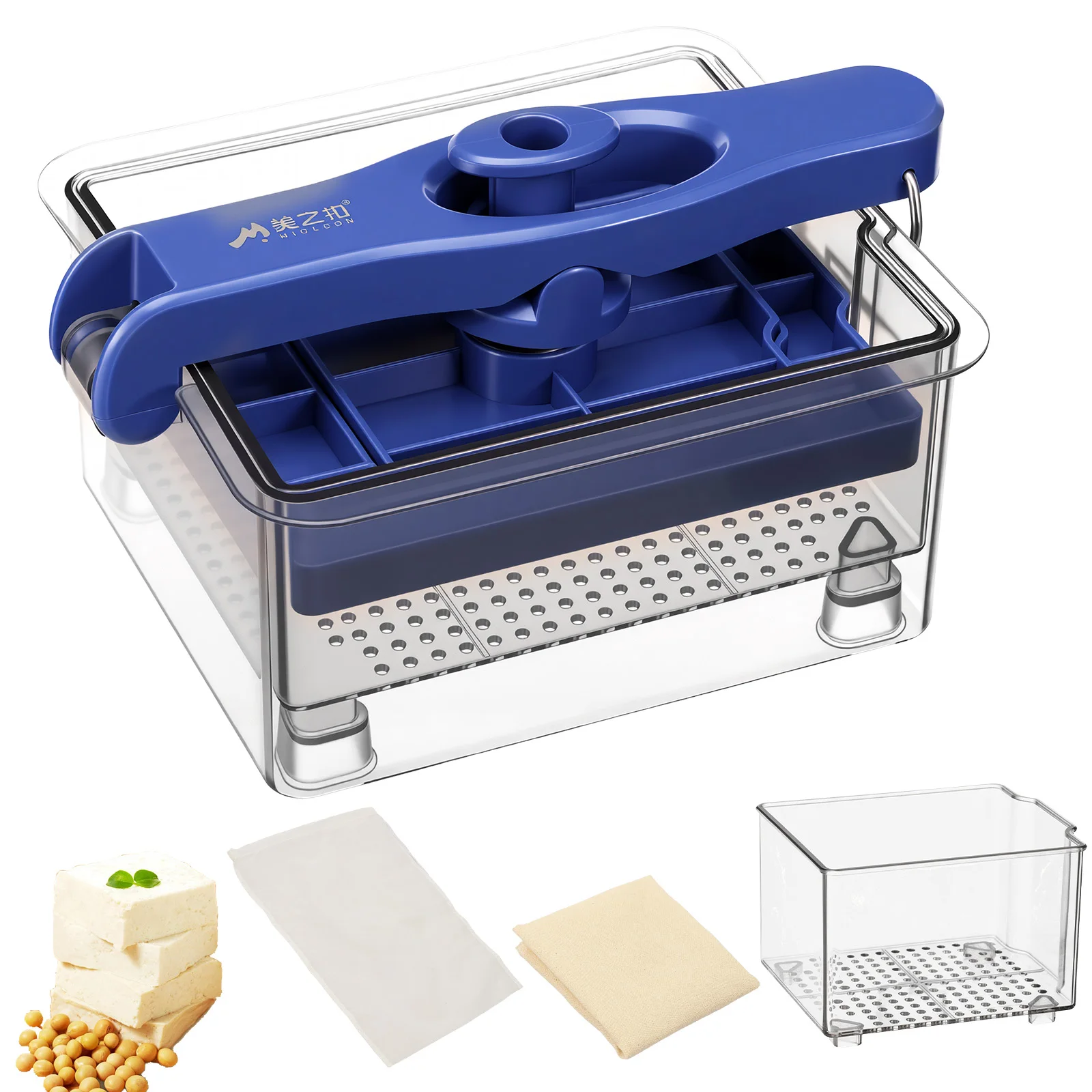 Tofu Press Mould with Adjustable Pressure Cheese Making Molds Food Grade Plastic Homemade Tofu Maker Press Mold Kit for Kitchen