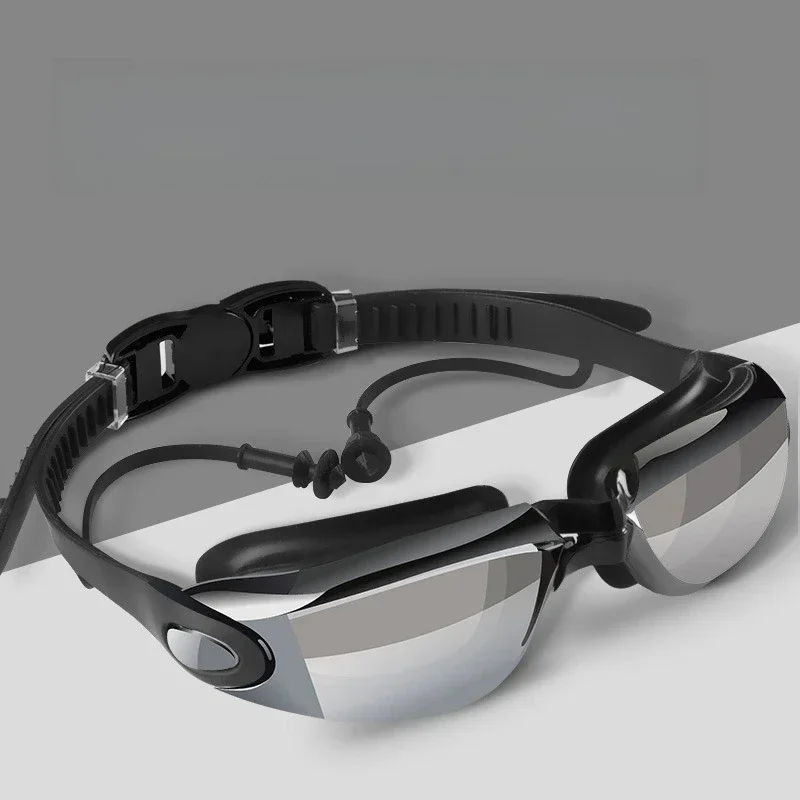 

Adult swimming goggles men's high definition waterproof and anti-fog myopia swimming glasses women's small frame with earplugs