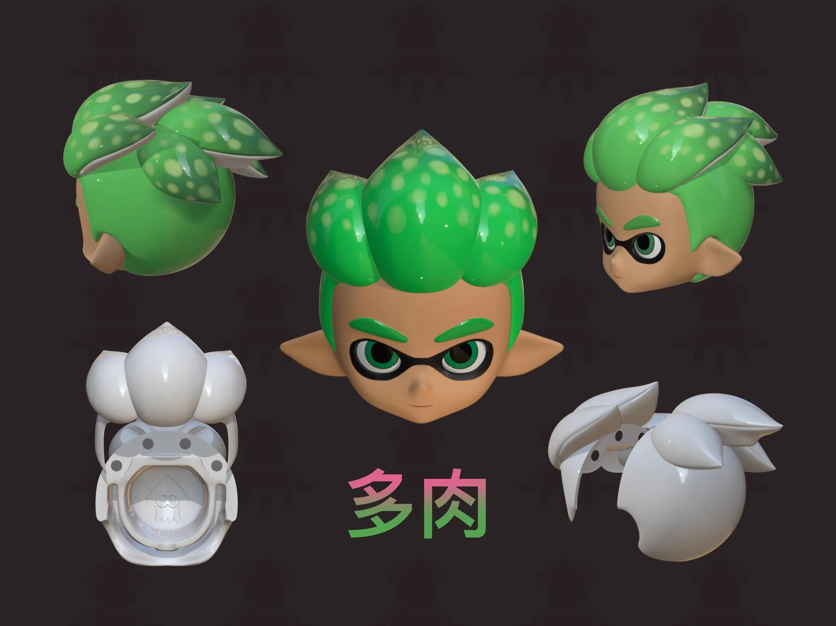 

Yuri Game 3 Handmade OB11 BJD Long Hair Wig Transpare Squid Head Shell Octopus Shell Model Face Game Cosplay New