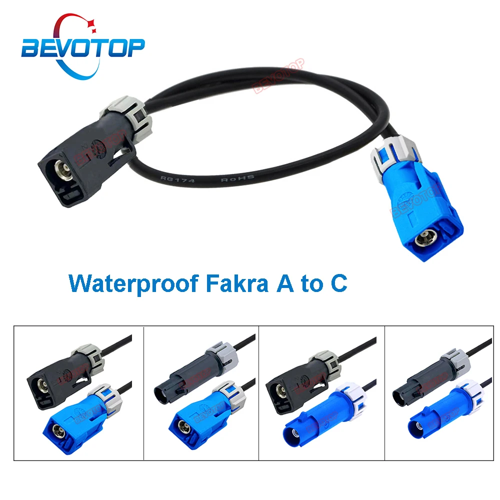 Cabo fakra à prova d'água wp fakra a para wp fakra c conector macho/fêmea rg174 fakra jumper evotop linha de vídeo, 1 peça