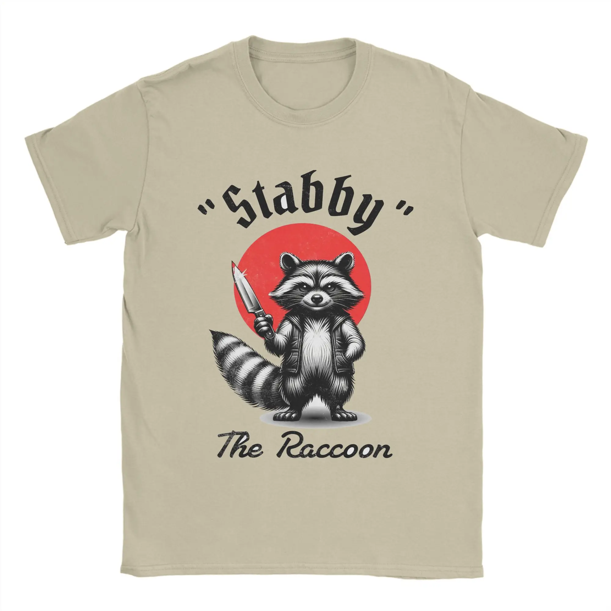 Casual The raccoon T-Shirt Men Round Collar 100% Cotton T Shirt   Stabby Short Sleeve Tee Shirt New Arrival Clothes