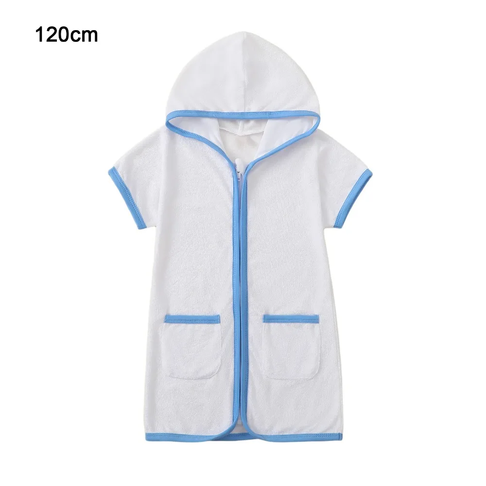 Contrast Color Summer Hooded Sweatshirts Sunscreen Hooded Design Short Sleeve Hoodie Lightweight Zip Up Swimsuit Cover Up Robe