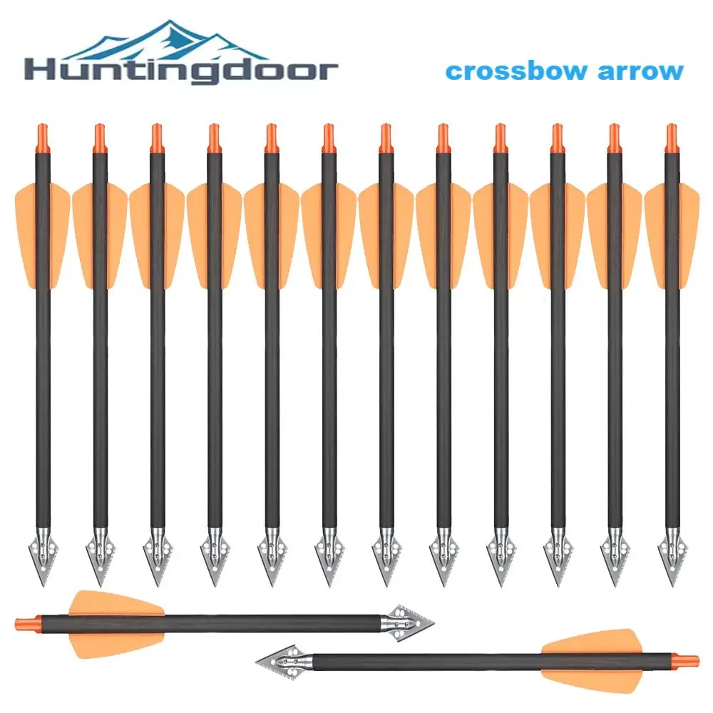 Archery Crossbow Bolts 7.5 Inch R9 Pure Carbon Arrows 6/12/24/36 Fits for Pistol Crossbow 50-80 LBS Outdoor Target Shooting