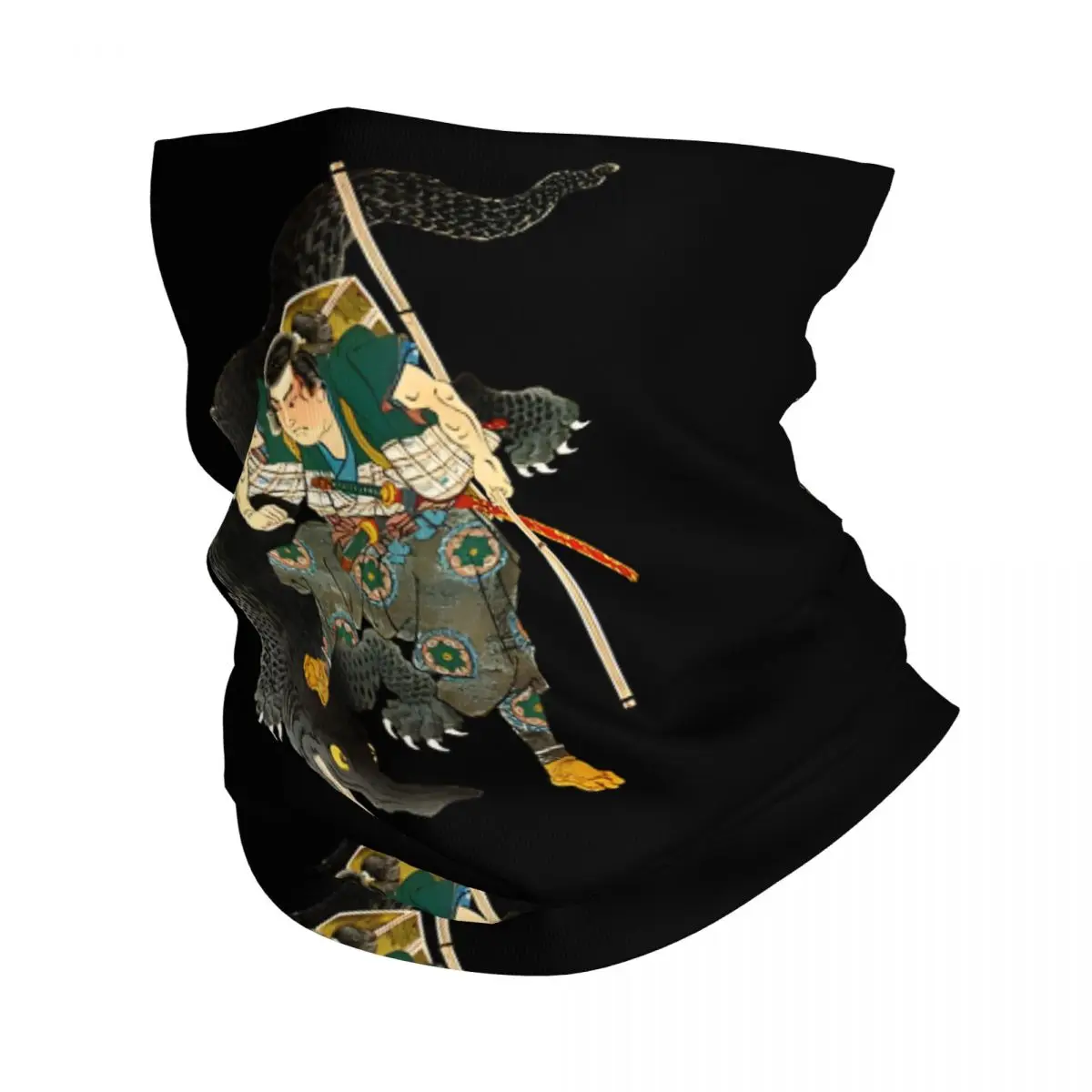 Japanese Samurai Fighting Water Monster Bath Mat Retro Headband Neck Thin Men Women Hiking Tube Scarf Face