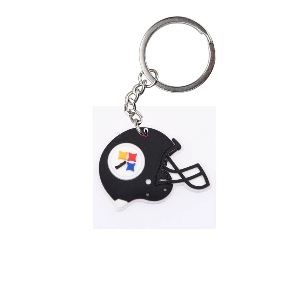 Sport Football Helmet Keychains Boys Cool Keyrings Kids Bling Slogan Key Chains Black White Heart Key Rings For Men Women Gifts