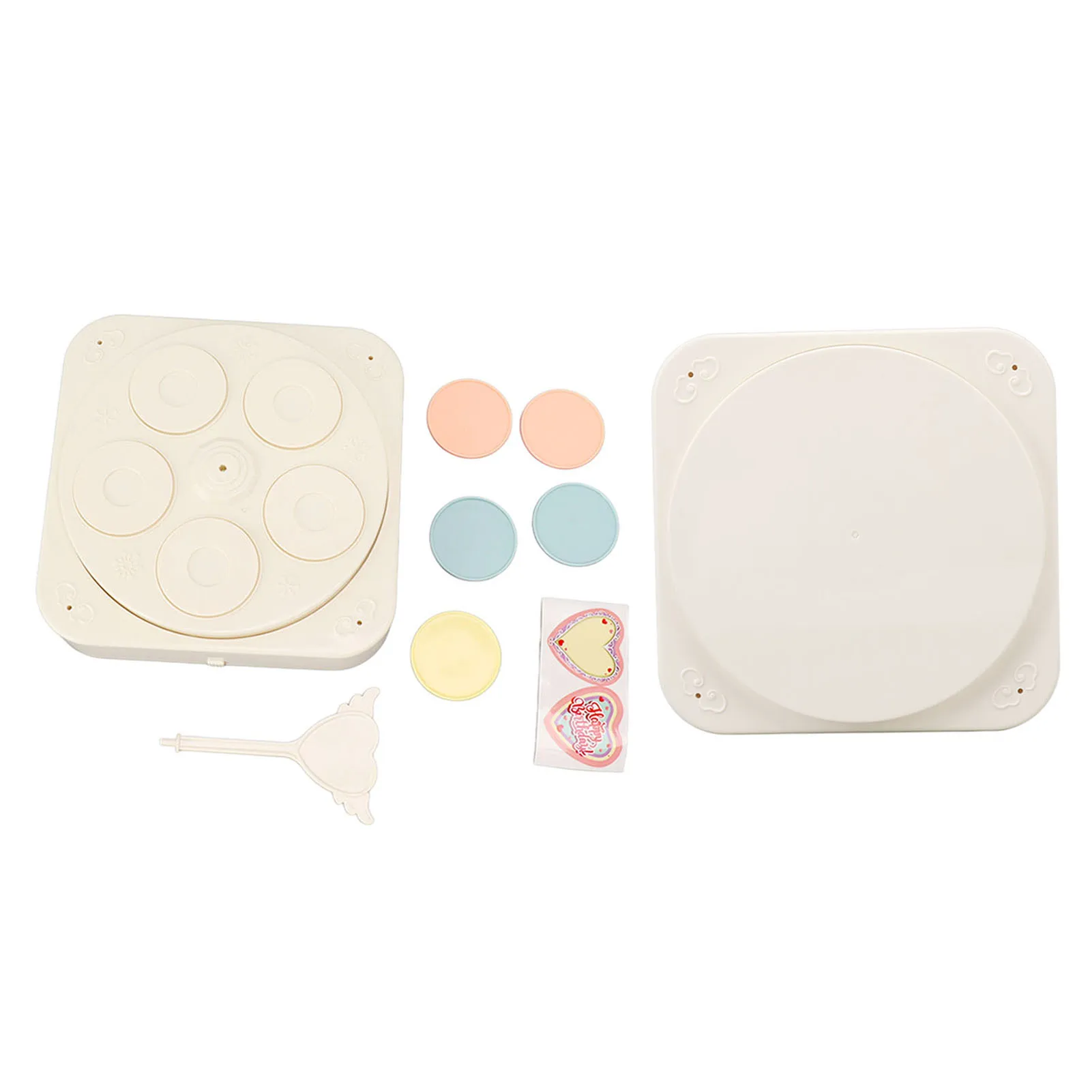 

Rotating Cupcake Stand Machine Rotating Dessert Display Table 4 Music Anti Slip Foot Pads ABS Automatic Rotation for Cake Shop