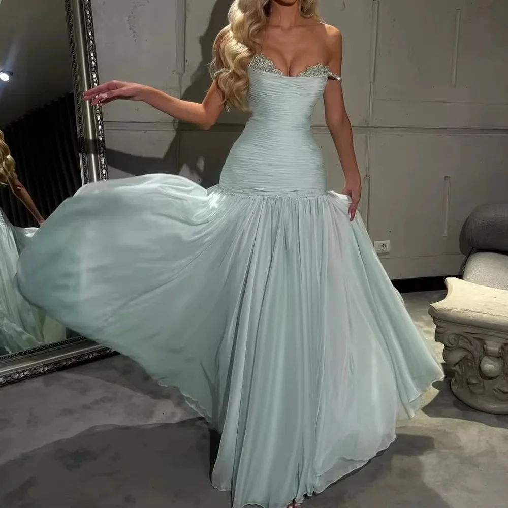 

Изысканное вечернее платье русалки по индивидуальному заказу, очаровательное платье для выпускного вечера с бисером, вечернее платье с оборками в форме сердца فساتين سهرة فخ (20)