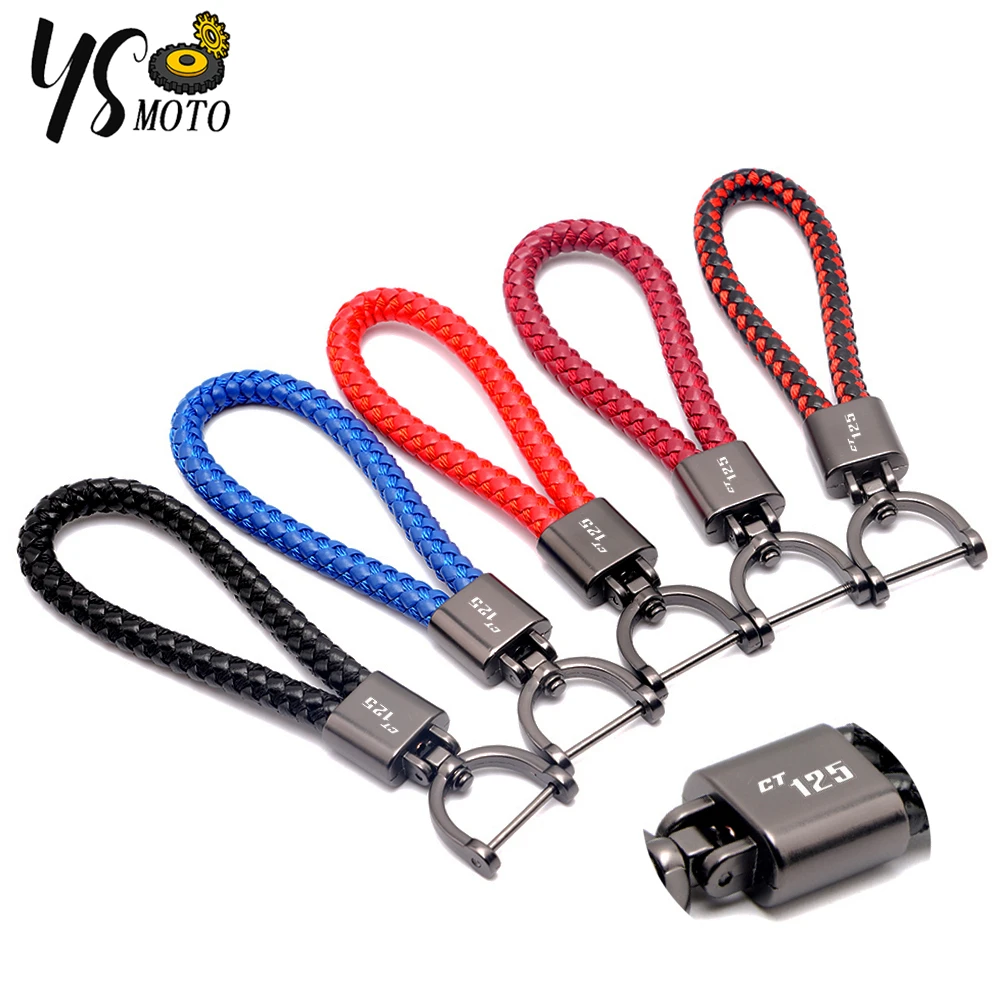 NEW For HONDA CT125 CT 125 Hunter Cub 2012-2023 CT125 Accessories Custom LOGO Motorcycle Braided Rope Keyring Metal Keychain